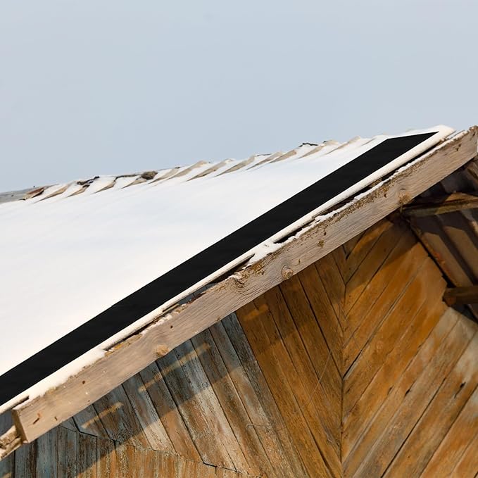 Baquler 1 Piece 12 ft Snow and Ice Melting Mats Roof and Valley Heater Ice Dam Prevention Heated Outdoor Mats Electric Snow Melting Mats for Winter Snow Removal