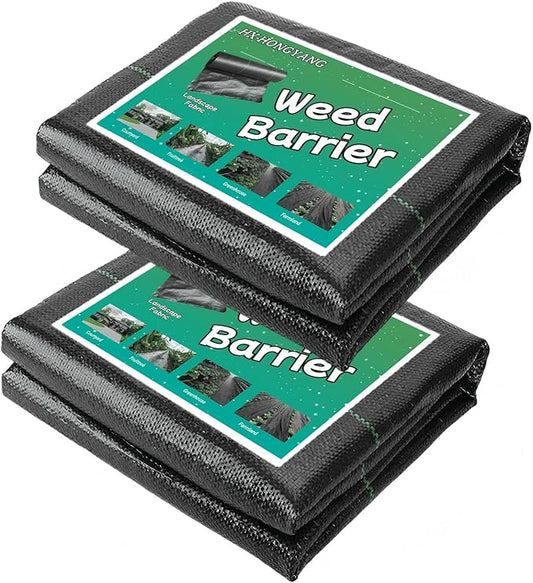 2PCS 3Ftx50Ft Weed Barrier Landscape Fabric, 3.2oz Weed Block Fabric Heavy Duty, Easy Setup Weed Blocker, Weed Control Cloth for Outdoor Gardens Farming Landscaping