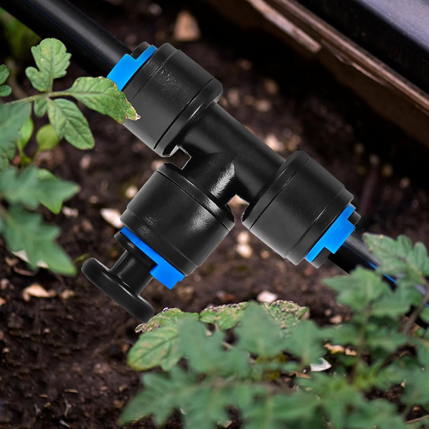 10 Pack 1/4" End Plugs for Drip Irrigation Tee Connectors, Quick Connect Universal Drip Irrigation Tubing Coupling Valve, Connector Locking Fitting for Sprinkler or Drip Irrigation System