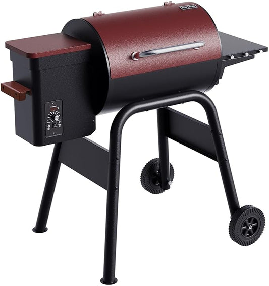 Pellet Smoker Grill Wood Pellet Grill Electric BBQ Grill Smoker For Outdoor Backyard With Auto Feed & Pid Temperature Control 180-425°F, 456 Sq.In Cook Area