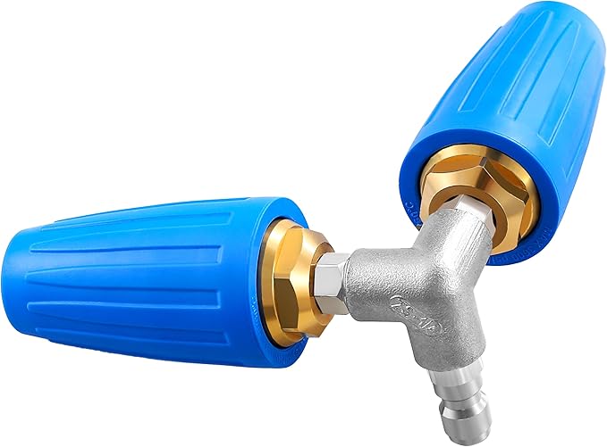 Pressure Washer Gutter Attachment, Dual Turbo Nozzle Pressure Washer with 1/4" Quick Connector, 2.0 Orifice Gutter Cleaner for Power Washer, 4-6 GPM, 4000 PSI