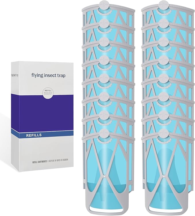 16 Pcs Refill Cartridges Compatible with Zevo M364 and Max Flying Insect Trap Vevo Bug Killer Plug-in Indoor Light Starter Kit Device