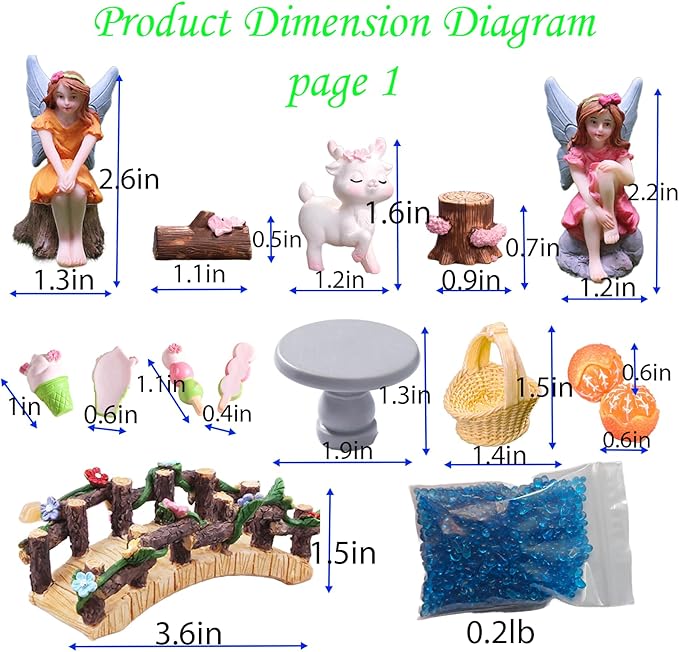 Miniature Fairy Garden Accessories, 36 Pieces Miniature Resin Figurines for Plant Pots, Backyard, Lawn, Micro Landscape, Dollhouse, Terrarium