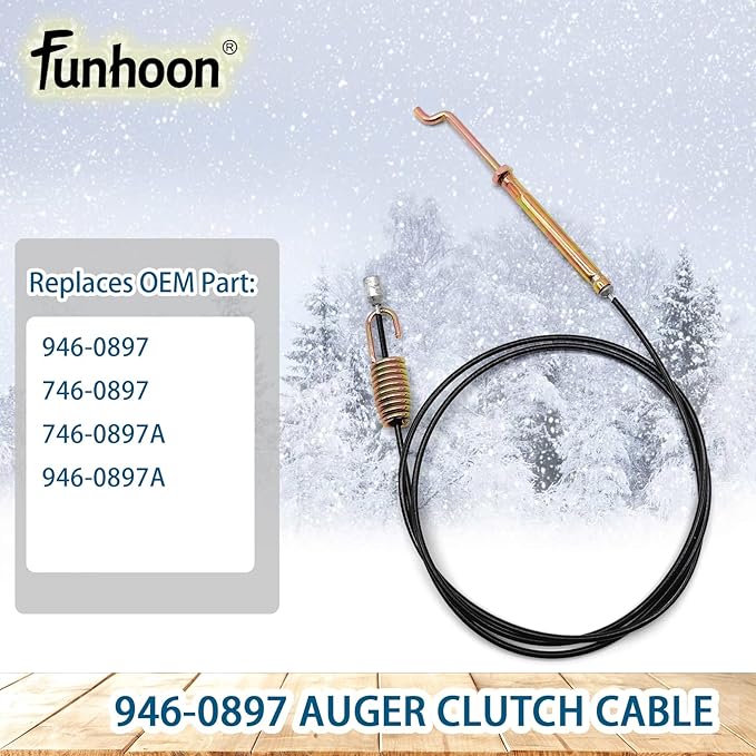 946-0897 Auger Clutch Cable for MTD, Yard Machine, Troy-Bilt, Cub Cadet, Craftsman Snow Blowers Replaces 946-0897A 746-0897 746-0897A