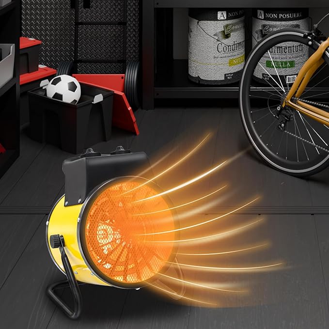 COOS BAY 1500W Portable Electric Space Heater, Outdoor Greenhouse Heater for Grow Tent, Garage, Workshop, Patio, RV – Radiant Heat, Overheat Protection, IPX4 Water Resistant, 2 Pack, Yellow