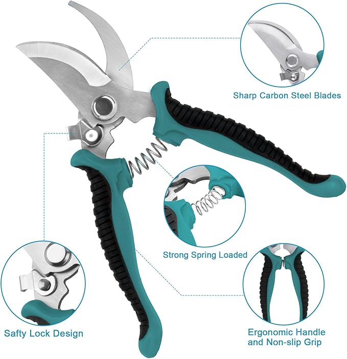 Garden Tools Sets, Gardening Tool Set with 39.3 in Repotting Mat, 7 Piece Gardening Kit with Non Slip Ergonomic Handle, Heavy Duty Garden Tool Bag Gardening Supplies for Women and Men