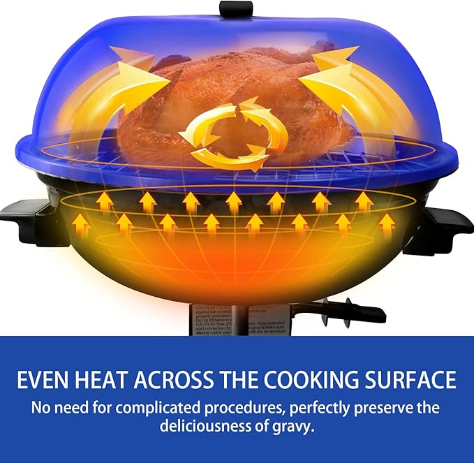 Electric BBQ Grill Techwood 15-Serving Indoor/Outdoor Electric Grill for Indoor & Outdoor Use, Double Layer Design, Portable Removable Stand Grill, 1600W