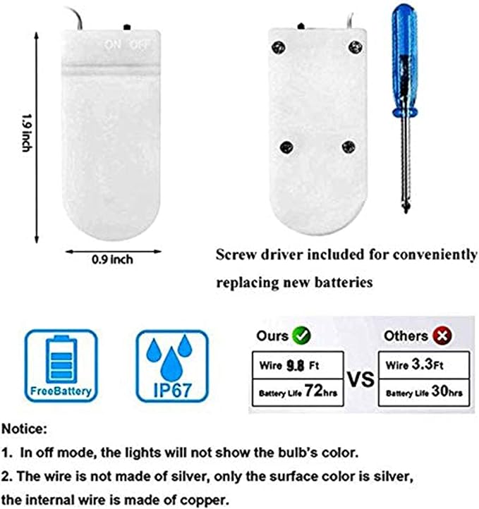 VOOKRY 8 Pack 30 Led Fairy Lights Battery Operated String Lights - 10 ft Green Waterproof Silver Wire Firefly Starry Moon Lights for DIY Crafts Party Wedding Centerpiece Table Halloween Decorations