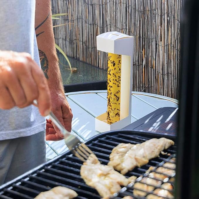 4Pcs Fly Stick Sticky Fly Traps for Indoor and Outdoor - Odorless Fruit Fly Catcher Trap for Home, Strips Indoor Sticky Hanging, Paper for Home Tape Outdoor