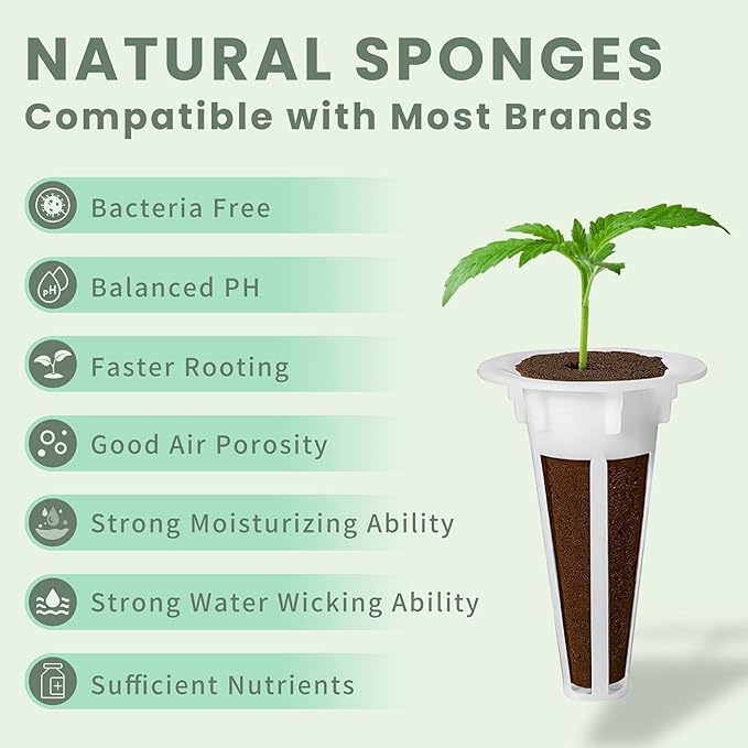 122 Pcs Universal Seed Pod Kit, Square Hydroponic Grow Set with 30 Sponges, 30 Domes, 30 Baskets, 30 Labels, and Hydroponics Nutrients A & B, Compatible with Most Hydroponic Growing System,Herb Garden