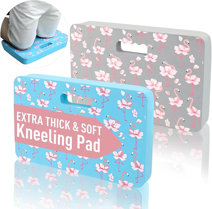 Gardening Kneeling Pad 2 Pack, Extra Thick Kneeling Cushion with Print, Comfy Kneeling Pads Resist Water, Durable and Shock Absorbent, Gardening Knee Pads for Women, Baby Bath, Yoga, Repair