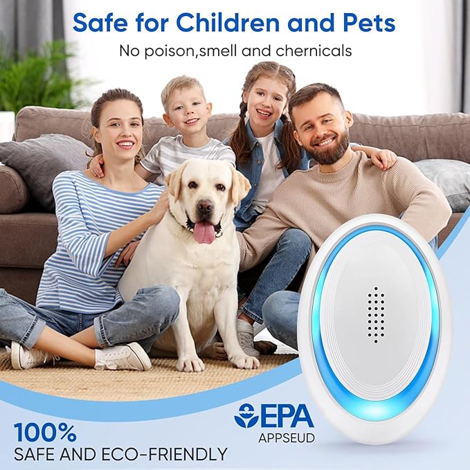 2025 Upgraded Mouse Repellent Indoor, 6 Pack Ultrasonic Pest Repeller, Roach Repellent Plug, Roach Repellent Plug for Roach, Spider, Mouse, Mosquito, Mice, Ant, Bugs Electronic Plug-in Pest Control