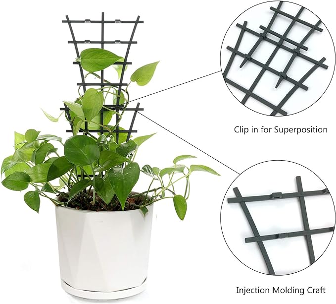 Mini Plant Trellis Garden Trellis for Climbing Plants Outdoor Plastic Superimposed Potted Plant Support Flower Supports (4 Pcs)