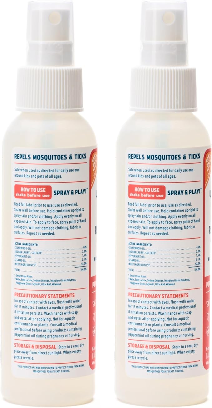 Wondercide - Mosquito, Tick, and Insect Repellent with Natural Essential Oils - DEET-Free Bug Spray and Killer - Safe for Family - Peppermint 2-Pack of 4 oz Bottle