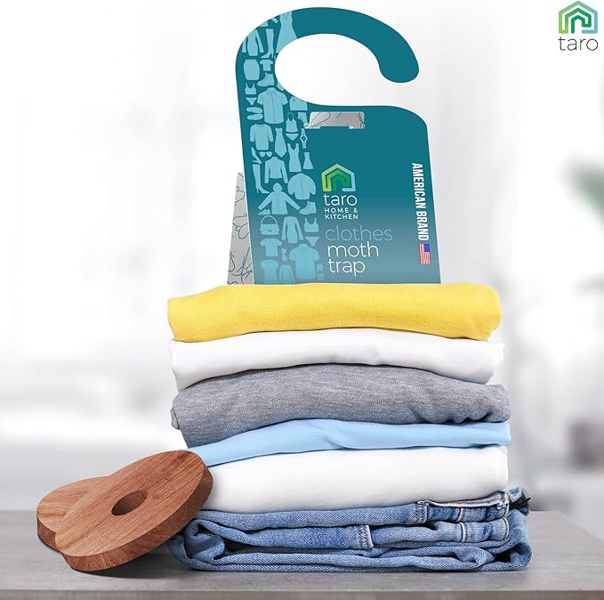 Clothes Moth Traps with Pheromones & Cedar Blocks - Most Effective Moth Killer for Closet, Clothing & Wool - Non-Toxic Moth Repellent for House - How to Get Rid of Moths in Closet