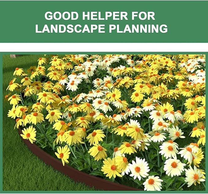 Garden Edging,66ft Garden Border Edging Landscape Edging Border【4 INCH Hight】 Lawn Edging Border Include 60 Stakes, Paver Edging for Yard, Lawn, Gardens (Brown)