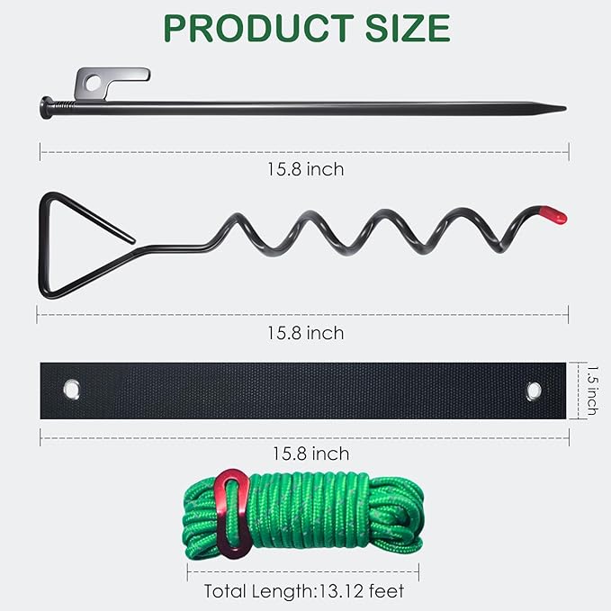 27 PCS Tree Straightening kit, Heavy Duty Tree Stake Kit for Leaning Trees, Includes 9 Steel Stakes, Straps, Rope for Weather Protection and Straightening.
