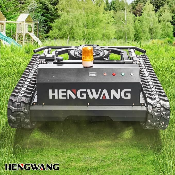 Robotic Remote Control Lawn Mower 90° Climbing Adjustable Mowing Height Track Drive All Terrain Grass Cutter Yard Mower(HW-810-90B)