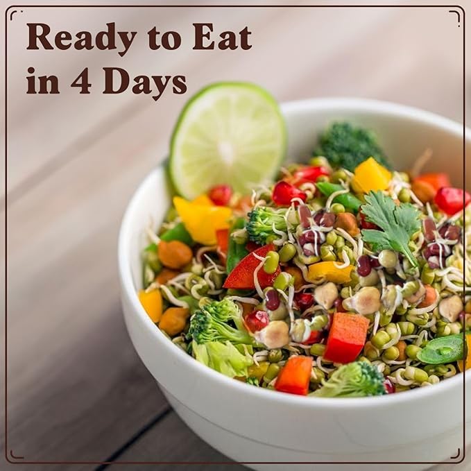 Seedboy Organic Sprouting Seeds - Protein Blend Variety - Non-GMO, USA Grown Microgreens Mix - Garbanzo, Mung, Adzuki Beans, Green Pea - Makes 2 Quarts of Sprouts, 12 Servings (8 oz) (Protein Blend)