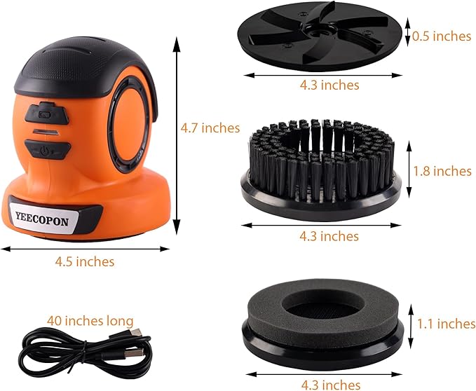 3-in-1 Electric Ice Scraper for Cars & Home – Cordless Handheld Defroster, Cleaner & Polisher, 500 RPM Motor, 2000mAh Battery, Type-C Charging, Lightweight & Portable