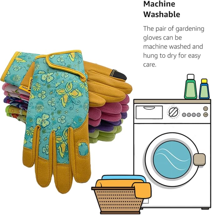 Thorn Proof&Puncture Resistant Gardening Gloves with Grip,Garden Gloves for Women, Leather Work Gloves,Gifts