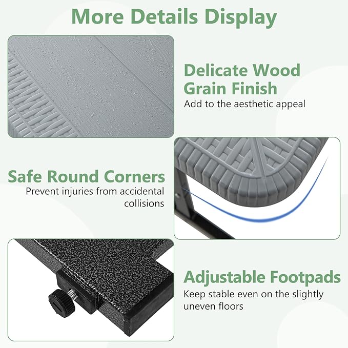 Tangkula Picnic Table, HDPE Outdoor Rectangular Table Bench Set with 2 Built-in Benches, Umbrella Hole, Metal Frame for 4 Person, Garden Yard Patio Lawn