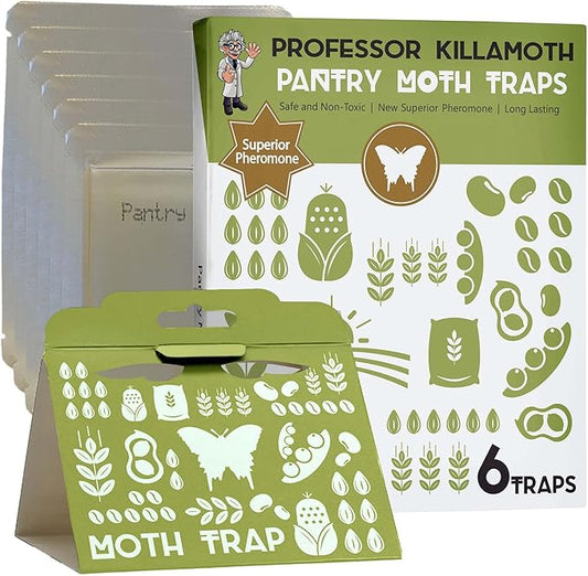 Superior Pantry Moth Traps 6-Pack with Pheromones Prime | No Insecticides | Safe, Non-Toxic and Child and Pet Friendly Pantry Protection | Superior Attractant