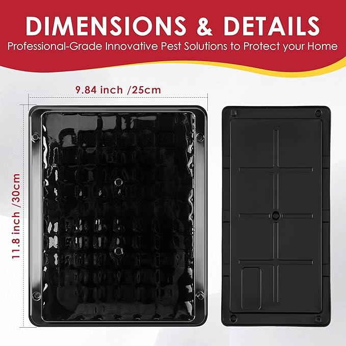 Qualirey Jumbo Rat & Mouse Glue Traps, 11.8 X 9.84 in Large Heavy Duty Mouse Traps Indoor for Home, Pre Scented Adhesive Plastic Tray with for Spider Trap, Snake, Mice, Children and Pet Safe(16 Pack)