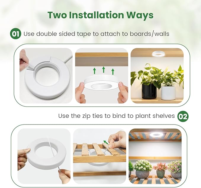 Grow Lights for Indoor Plants, 5000K 96 LEDs Full Spectrum Small Plant Grow Light with 6/12/16H Timer, 3 Color Modes, 3.5" Under Cabinet Grow Lamp for Small Plants, Succulents (2-Head)