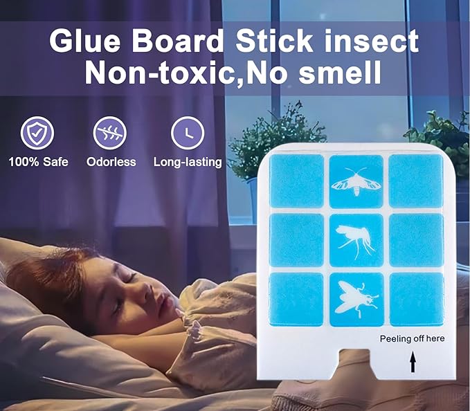 20 Pcs Refill Glue Cards Compatible with Safer Home SH502, SH503 Indoor Fly DT3005W Plug-in Bug Light for Flies, Fruit Flies, Moths, Gnats, and Other Flying Insects