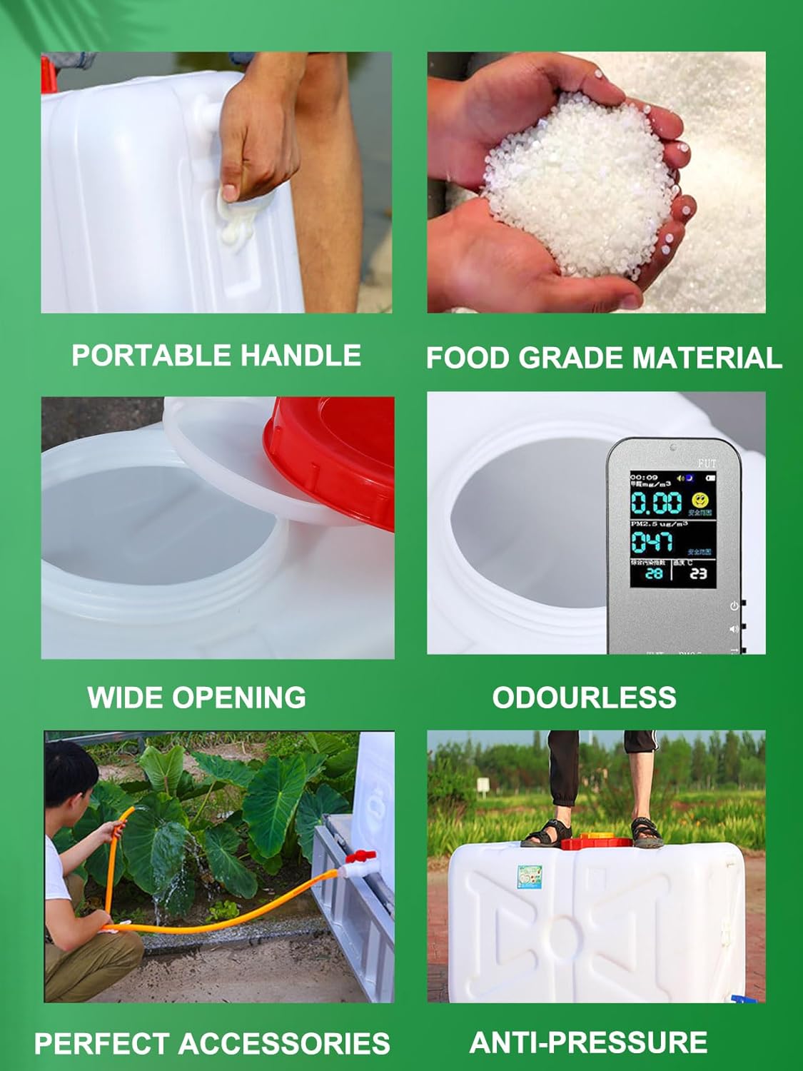 Water Storage Tank for Camping, Plastic Water Containers with Spigot for Emergency Water Storage Household Outdoor Camping Hiking Self-Driving Tour(Size:200L)