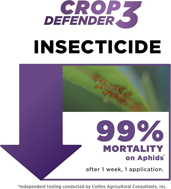 Grower's Ally Crop Defender 3 Concentrate 2.5 gal | Natural, Safe & Organic Insecticide & Fungicide Control for Plants - Powdery Mildew, Spider Mites & Russet Mite Killer