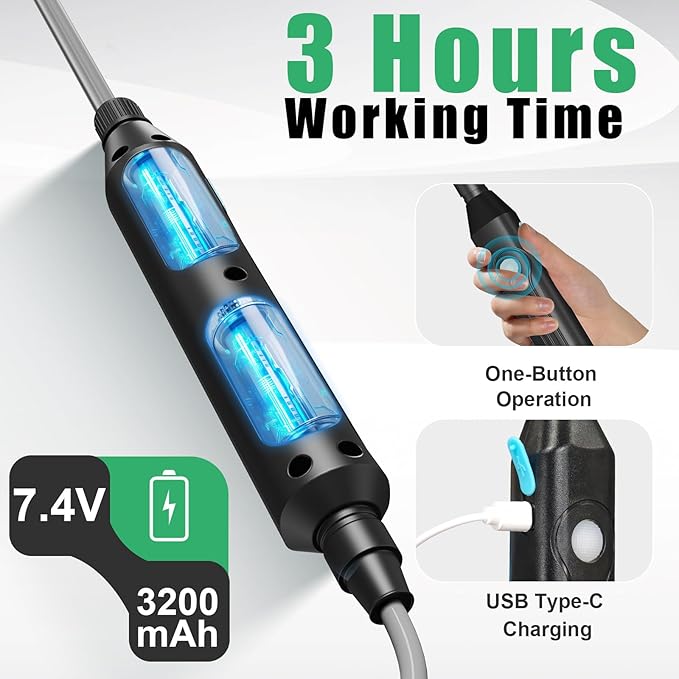 Battery Powered Sprayer 2 Gallon, 7.4V Powerful Electric Sprayer with 4 Nozzles, Rechargeable Handle with 36.22'' Retractable Wand, Adjustable Shoulder Strap, Weed Sprayers in Lawn Garden Yard (Green)