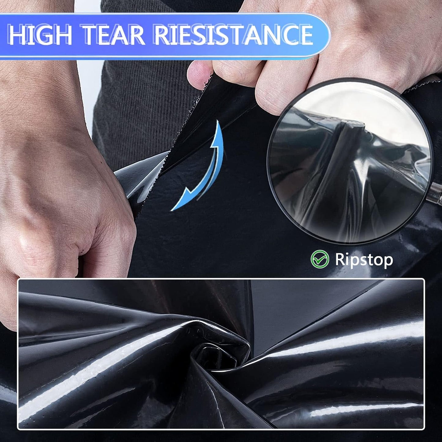 ToLanbbt Pond Liner 10 x 13 Ft, 20 Mil HDPE UV Resistant Preformed Pond Liner Easy Cutting, Underlayment for Fountain, Waterfall, Koi Pondsand Water Garden (Black)