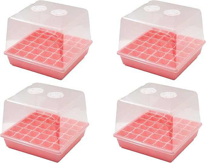 Bootstrap Farmer Countertop Seed Starter Kit in Pink, Reusable 1010 Tray Bundle with Inserts and Humidity Dome
