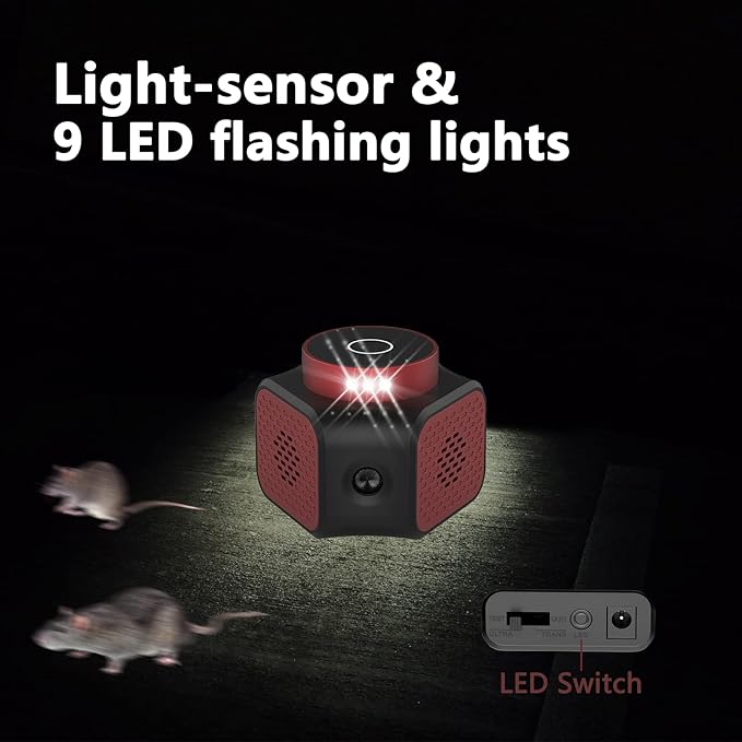 Mice Repellent Plug-ins, Rodent Squirrels Repellent Indoor Ultrasonic Pest Rodent Repeller Mouse Deterrent Rat Control for Home Attic Garage RV