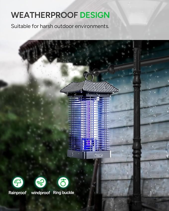 Buzbug LED Bug Zapper Indoor Outdoor, Durable 10 Years Lifespan Lamp, Sustainable Less Power, 6.5ft Power Cord, High-Voltage Mosquito Zapper, Fly Trap Mosquito Trap, Fly Killer Fly Zapper