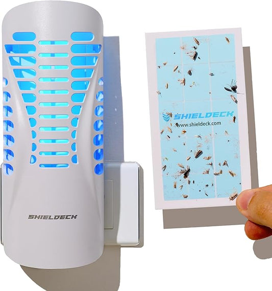 Flying Insect Trap for Home - Indoor Fly, Gnat, and Mosquito Killer with UV Light - Non-Toxic Fruit Fly Traps for Indoors - Easy Bug Catcher for Any Room - Includes 1 Device & 5 Sticky Pads