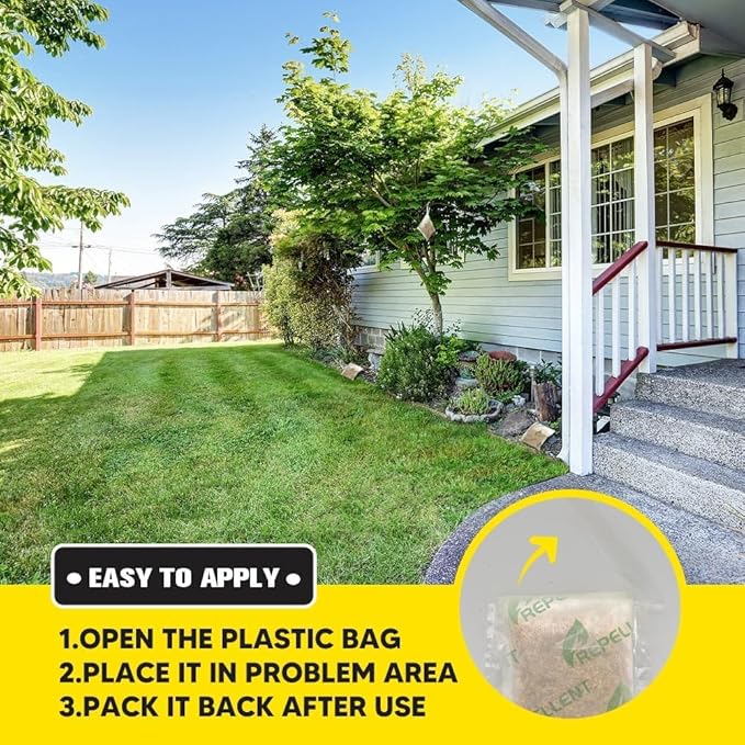 Squirrel Repellent Outdoor, Squirrel & Chipmunk Repellent, Keep Squirrels Out of Garden/Bird Feeder/Attic & Yard, Safe Around Kids, Pets & Plants, Cover for 120 sq ft Area - 8P