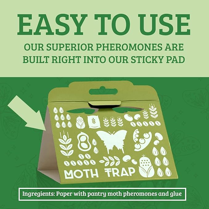 Superior Pantry Moth Traps 6-Pack with Pheromones Prime | No Insecticides | Safe, Non-Toxic and Child and Pet Friendly Pantry Protection | Superior Attractant