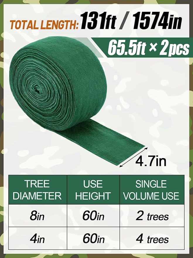 ANPHSIN 2pcs Breathable 3-Layer Tree Protector Wrap - Total 130ft Thicker Freezeproof Trunk Guard, Winter Plant Covers for Sapling Fruit Trees Keeping Warm & Moisturizing, Away from Deers