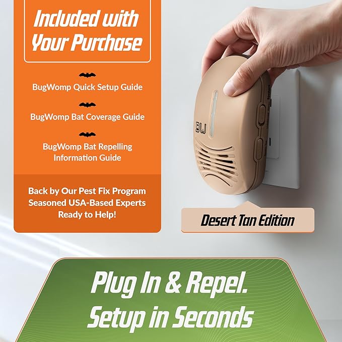 BEU-T Bat Expulsion Unit – Desert Tan Edition, Equipped with Dynamic Ultrasonic Bat Repellent Technology