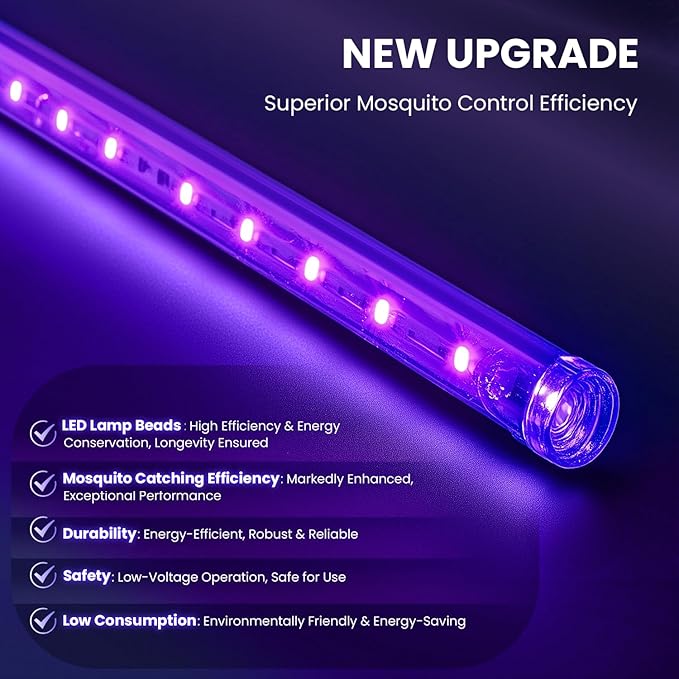 LiBa LED Indoor Bug Zapper, Electric Mosquito Killer Fly Zapper with Dual UV Wavelength Attraction, High Voltage Fly Trap Mosquito Trap Over 10-Year Lifespan LED Bulbs Light, Safe for Kids/Pets