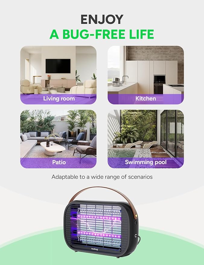 Buzbug LED Bug Zapper Indoor, 10 Years Lifespan Lamp Sustainable Less Power, Durable High-Voltage Electric Mosquito Zapper, Fly Trap Mosquito Trap, Fly Killer Fly Zapper -MA015B