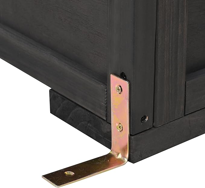 Portable Wooden Cold Frame Greenhouse with Wheels - 47" Mini Greenhouse with Adjustable Roof, Storage Box & Polycarbonate Panels - Plant Protector for Seedlings, Herbs & Winter Gardening (Black)