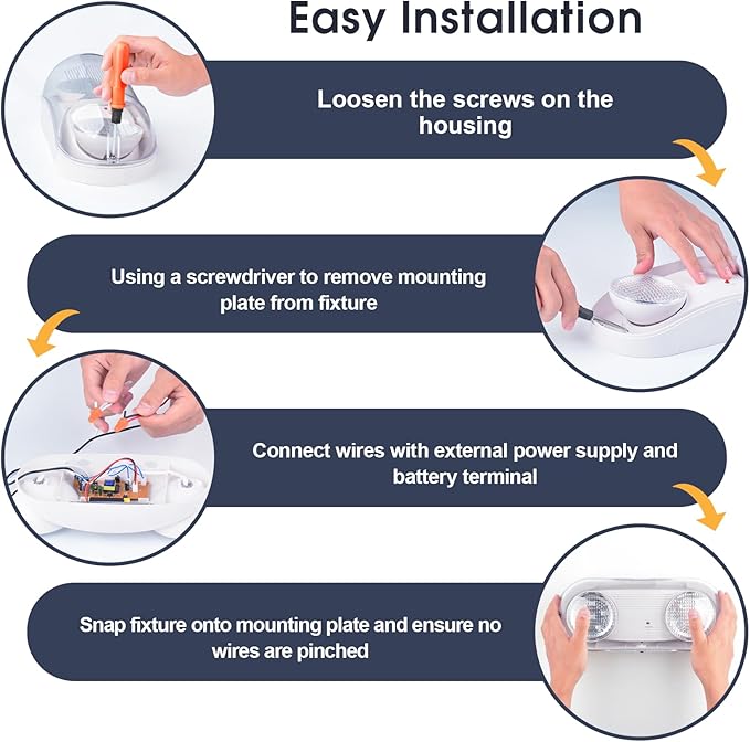 Wet Location Rated Outdoor Emergency Light,Waterproof Exterior Led Emergency Lights with Battery Backup,Adjustable Heads,Commercial Hardwired Emergency Lighting,UL Listed,120-347V(1 Pack)