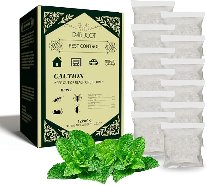 Pest Control Pounches, Mice Repellent, High-Strength Mouse Repellent, Rat Repellent, RV Mouse Deterrent Repels Rodents,Spiders,Roaches,Ants,Moths & Other Pests, Insect Repellent Indoor,
