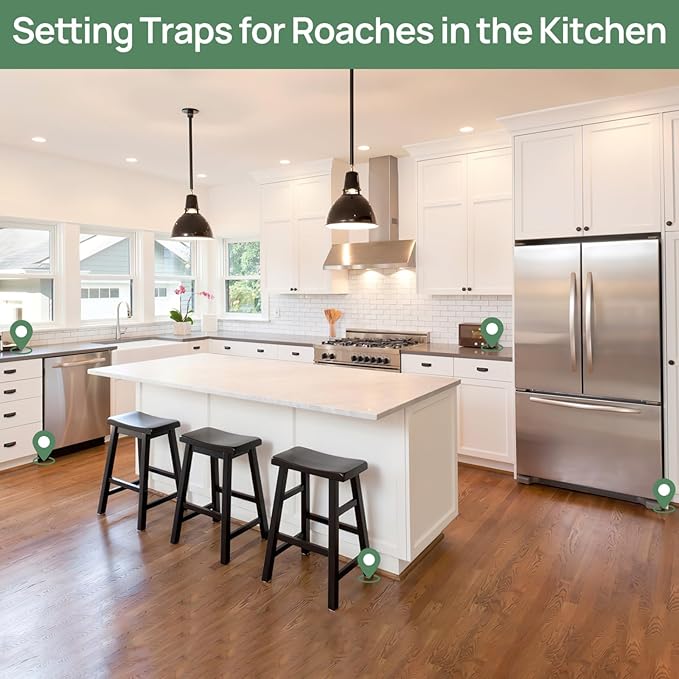 16 Pack Roach Trap, Sticky Glue Cockroach Traps Indoor Home, Pest Control Traps for Cricket Ants Spiders, Kids & Pets Friendly (Roach Traps 16 Pack)