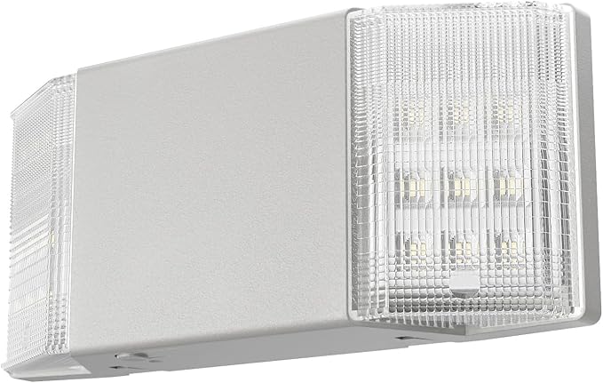 Spectsun 1 Packs Hardwired Emergency Exit Light Fixtures for Business, with Battery Backup, Two Head Adjustable LED Emergency Lighting, UL 924 Certified，AC 120/277V.