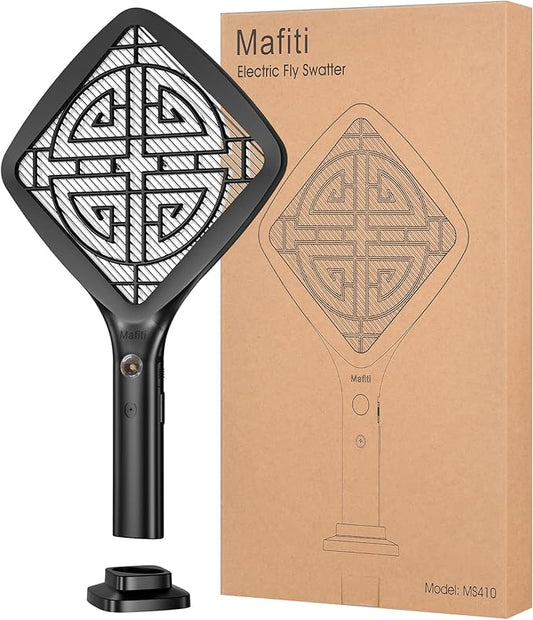 Mafiti Bug Zapper 3000V Ultra-Light Electric Fly Swatter with LED Light,Bug Zapper Indoor with Safety Grid for Home,Kitchen&Outdoor Camping-AA Battery Powered (not incl.)